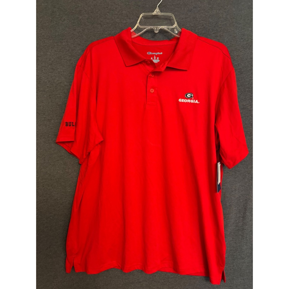 New Champion Georgia Bulldogs Red Polo Shirt Mens Large Embroidered G NCAA